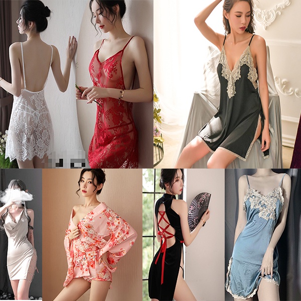 Đồ ngủ dây bằng lụa ren hở lưng phong cách gợi cảm dành cho nữ
