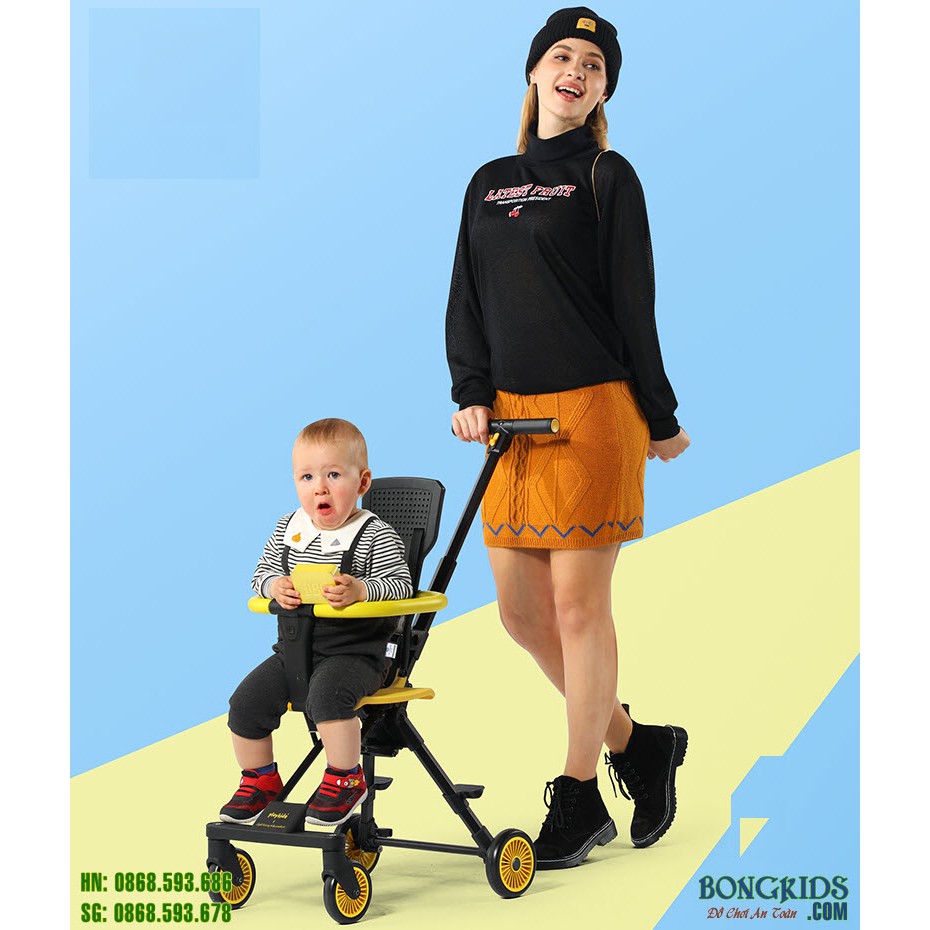 Xe đẩy gập gọn Playkids X1 không mái che ⚡NHẸ NHẤT⚡ cho bé 6-48 tháng ngồi, đi du lịch, xách tay đi khắp mọi nơi