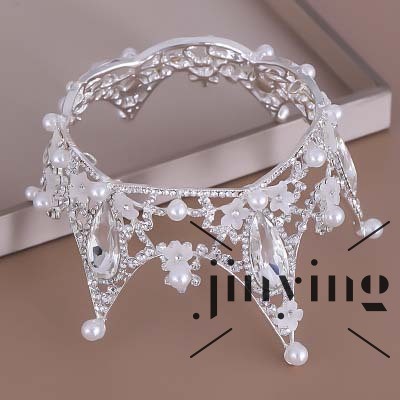 GETNOIVAS Vương miện ngọc trai pha lê phong cách Hàn Quốc thời trang