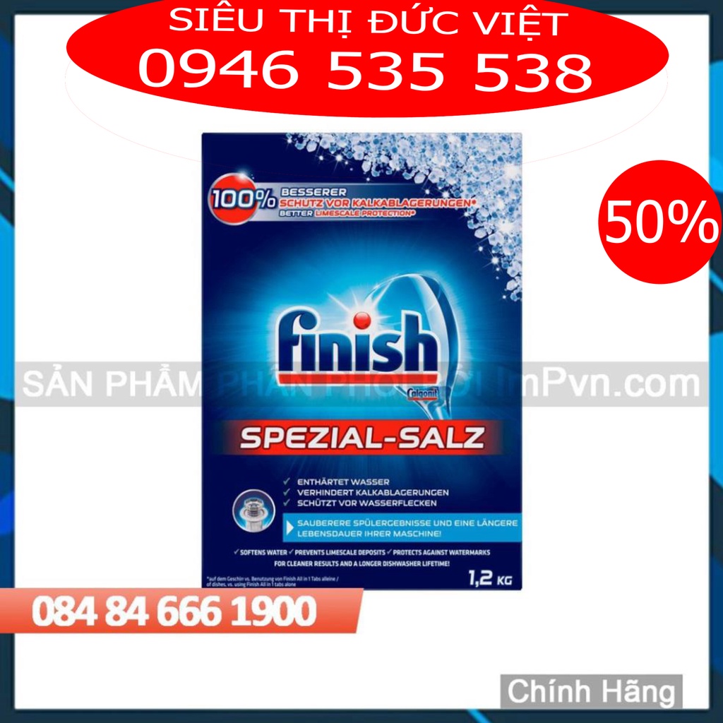 Combo viên rửa bát Finish Hộp All in one  90 viên, Muối 1.2kg, Nước làm bóng 750ml - siêu thị đức việt