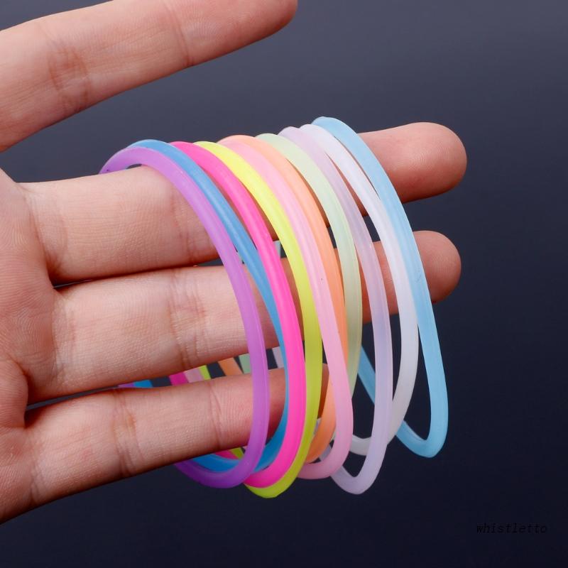 Set 10 Vòng Tay Cao Su Silicone Phát Quang DIY Thời Trang