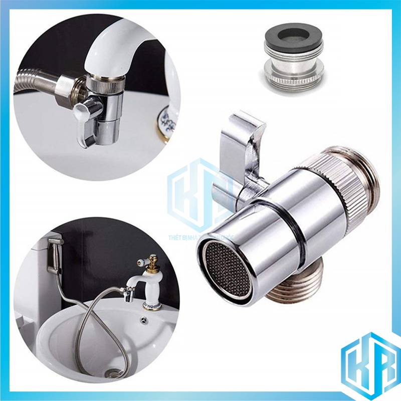 Van chuyển đổi chia nước vòi sen, đầu nối nòi lavabo Hợp kim không gỉ, chống ồn, chống giọt bắn cao cấp