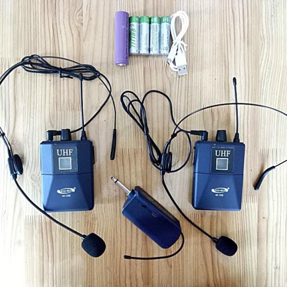 SIÊU RẺ--Bộ Micro không dây 2 người Đeo tai XD-SH UHF W-15E UHF tần số cao