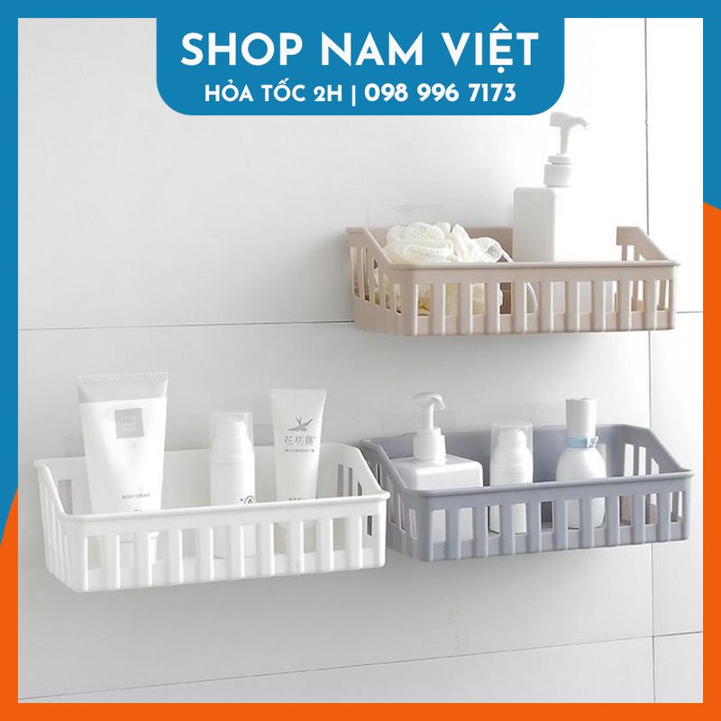 Kệ Nhựa Để Đồ Dán Tường Cho Phòng Tắm và Nhà Bếp