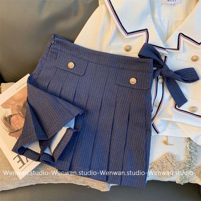 College style suit women's summer 2022 new Korean style wear with advanced sense of foreign style aging jacket and skirt two piece set