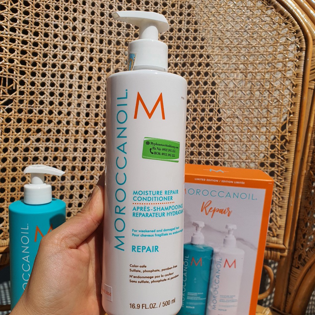 DẦU GỘI XẢ MOROCCANOIL PHỤC HỒI ĐỘ ẨM REPAIR 500ML*2