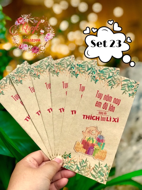 🥰 Bao lì xì câu chữ - Tết 2019 - Set 6c 🥰 [Vuốt xem thêm mẫu]