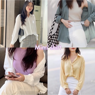 Áo sơ mi nữ lụa tay dài RUCHAN trơn form rộng basic kiểu dáng oversize có cổ khoác ngoài thiết kế nhiều màu thời trang