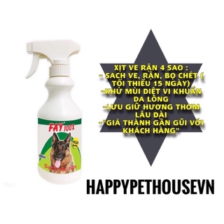Chai xịt ve rận Fay 100X 350ml cho thú cưng chó mèo