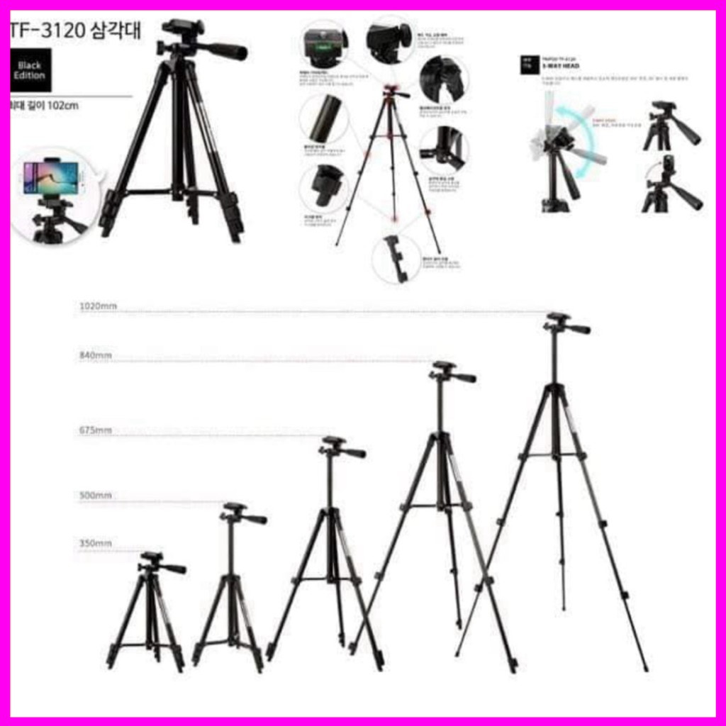 Gậy Chụp Ảnh 3 Chân 3120 livestream.Gậy livestream Quay Video, Tiktok ,Tripod.Giá Đỡ Điện Thoại Tripod