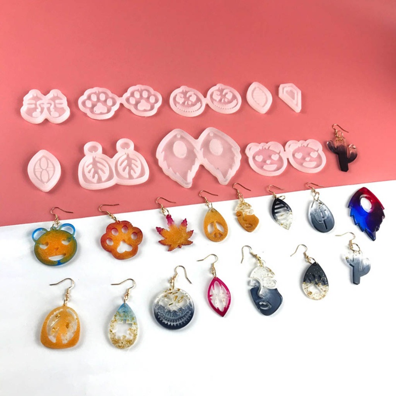 Khuôn Silicone Làm Bông Tai Epoxy Pha Lê Hình Đôi Mắt To Thời Trang DIY