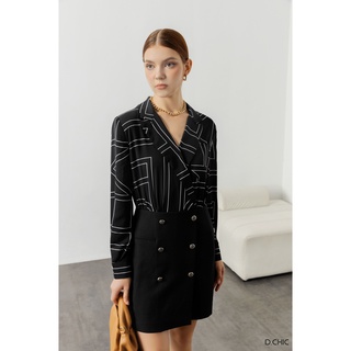 Váy cổ 2 ve phối vải D.CHIC MS: 2813189
