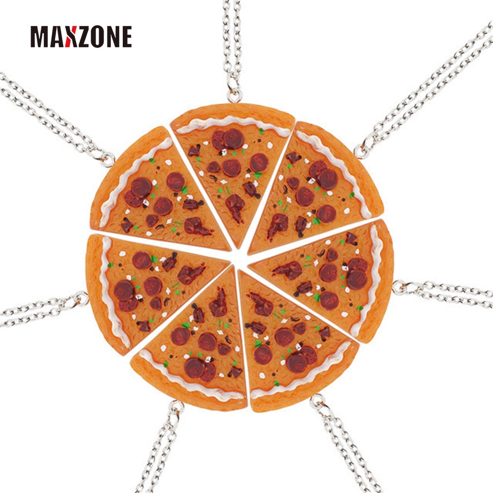 Vòng cổ Ghép Hình Bánh Pizza Trái Tim Ghép Thời Trang Cho Cặp Đôi Bạn Thân