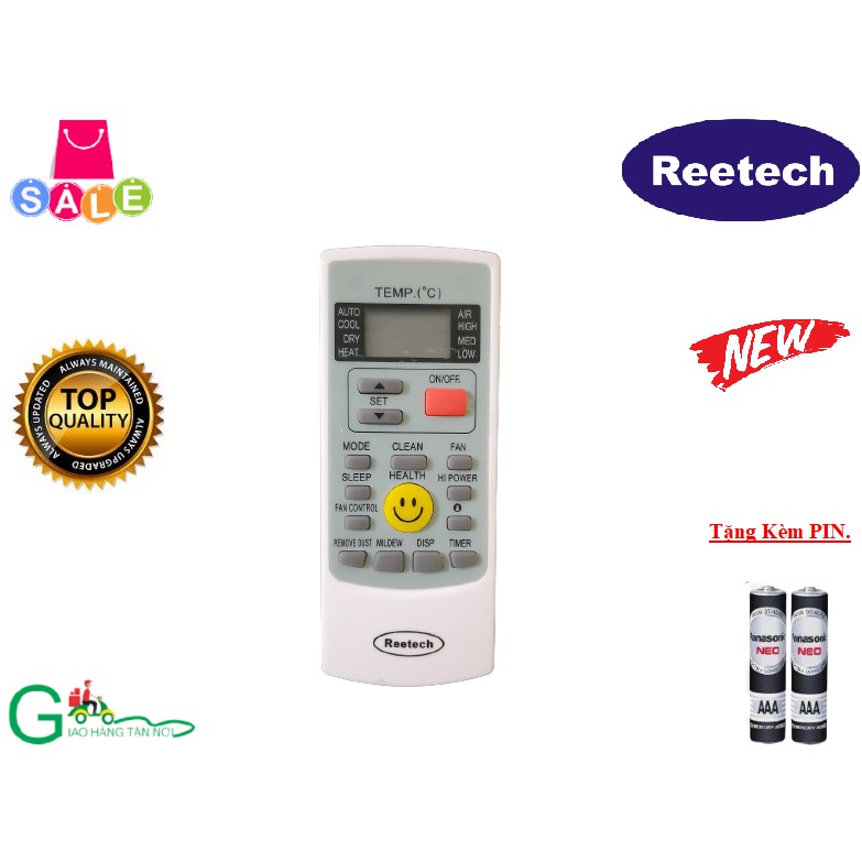 Remote Điều khiển từ xa điều hòa Reetech dùng cho các dòng RT 1HP 1.5HP 2HP 2.5HP - Hàng chất lượng tốt,mới 100%-Kèm PIN