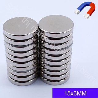 Nam châm đất hiếm tròn không lỗ (các loại kích thước dày 3mm) set 10 viên