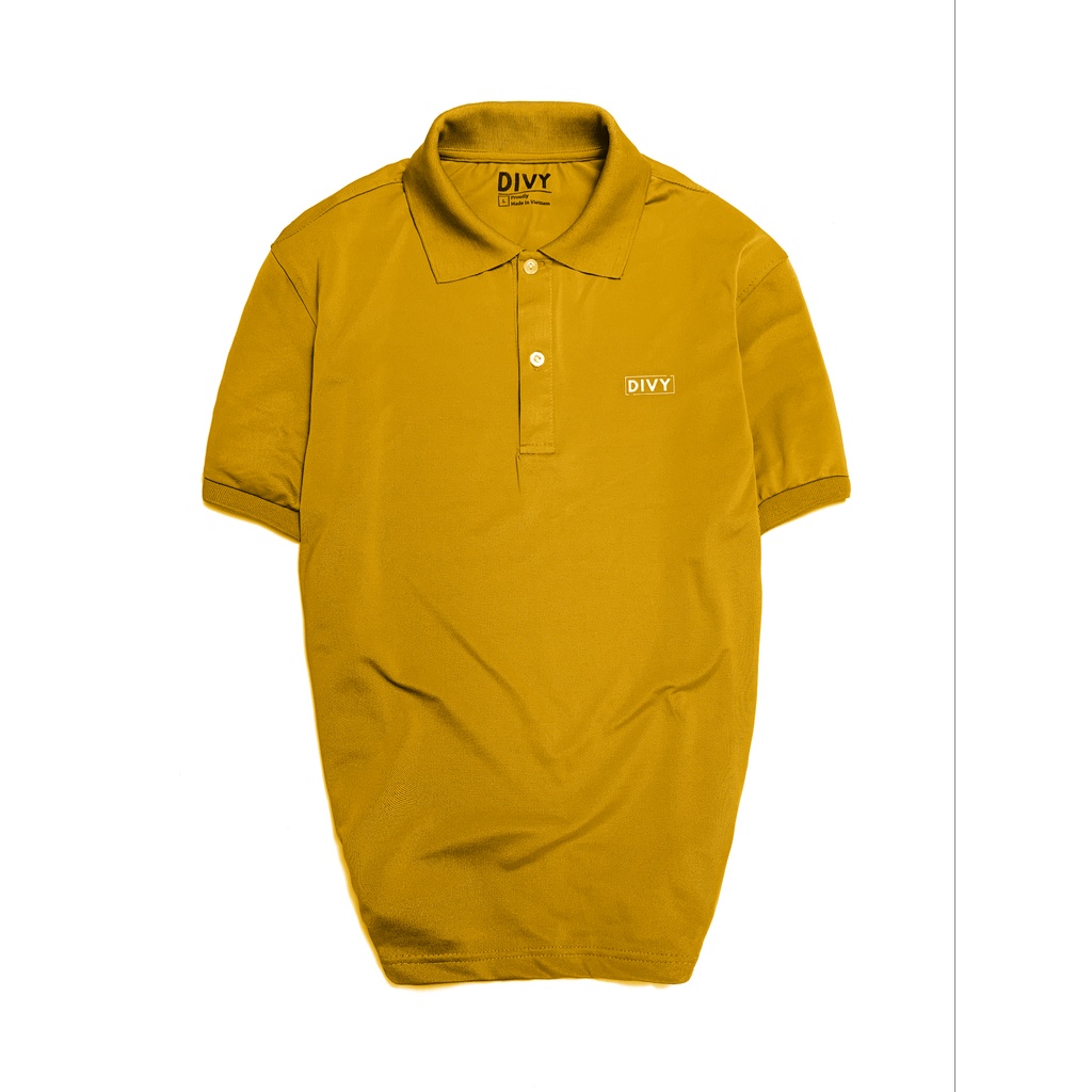 Áo Polo nam có cổ Basic DIVY màu vàng da bò vải cá sấu cotton CVC chống nhăn cao cấp, nam tính, thanh lịch, sang trọng