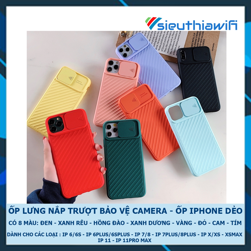 Ốp lưng iphone nắp trượt camera 5/5s/6/6plus/6s/6splus/7/7plus/8/8plus/x/xr/xs/11/12/pro/max/plus/promax - Awifi Case