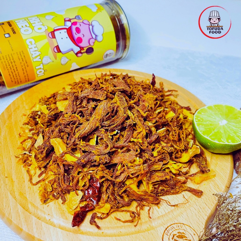 Khô heo cháy tỏi 300g khô lợn loại ngon cay bơ tỏi TOFUDA KHBT200 | BigBuy360 - bigbuy360.vn