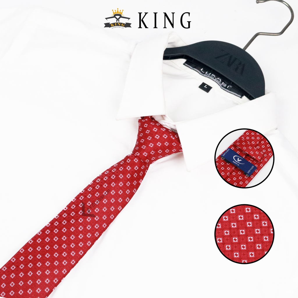 Cà vạt nam cho chú rể KING caravat công sở họa tiết bản lớn to 8cm style hàn quốc lịch lãm giá rẻ C002