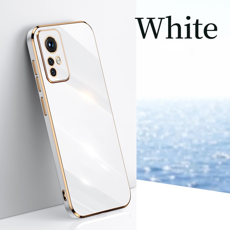 Ốp Điện Thoại TPU Silicon Mềm Chống Sốc Viền Vuông Mạ Vàng Sang Trọng Cho Xiaomi 12 11 10T 11T 12T Pro Mi 12 11 Lite 5G