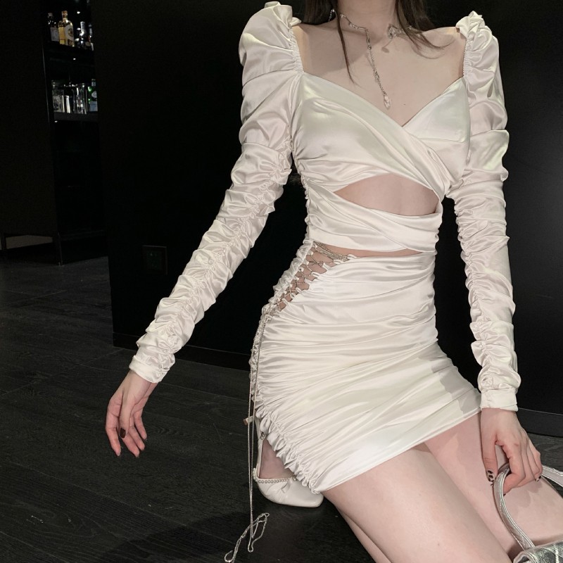 Đầm Body Lụa Hở Eo Gợi Cảm Hàng Thiết Kế (ảnh thật cuối) - Jena507