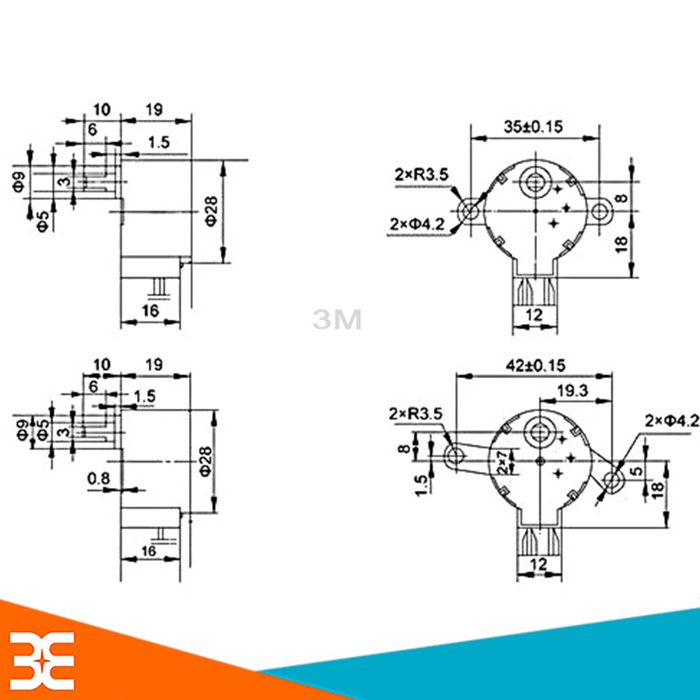 Động Cơ Bước 12VDC 28BYJ-48 Xịn