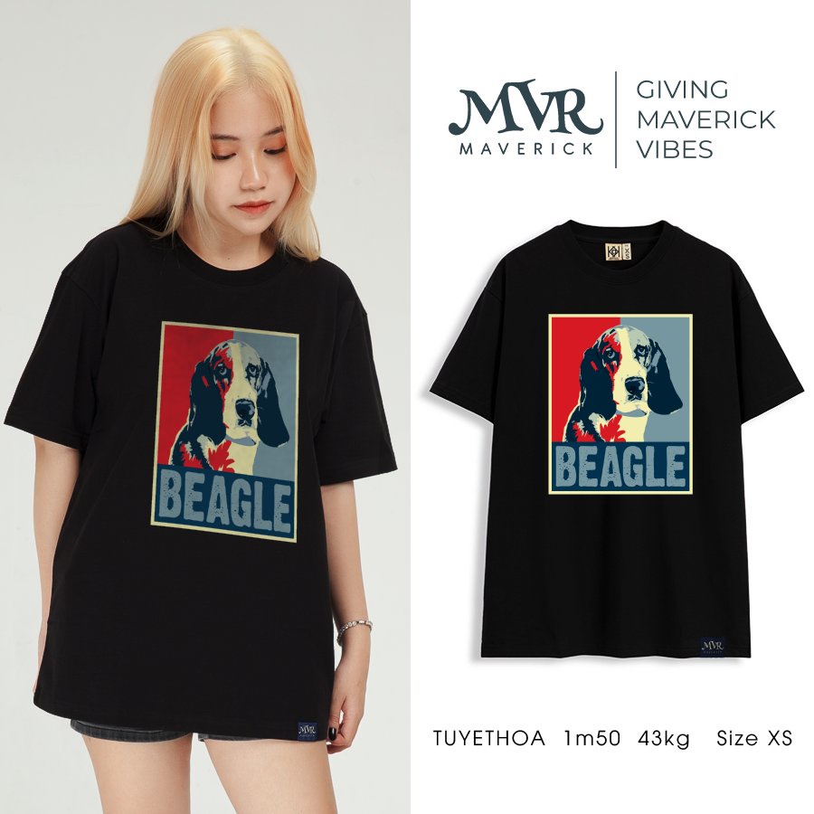 Áo thun nữ phom rộng Chú chó Beagle dễ thương cho sen iu boss MVR  KK3835
