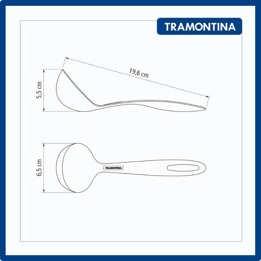 Muôi múc canh nhỏ Tramontina 20cm bằng nhựa PA cao cấp chịu nhiệt nhập khẩu chính hãng Brazil