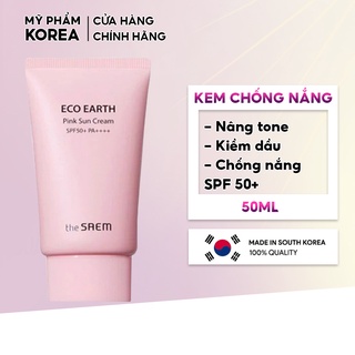 Kem chống nắng giúp bảo vệ trắng sáng da nâng tone TheSeams Eco Earth Power Hàn Quốc SPF 50+ PA+++