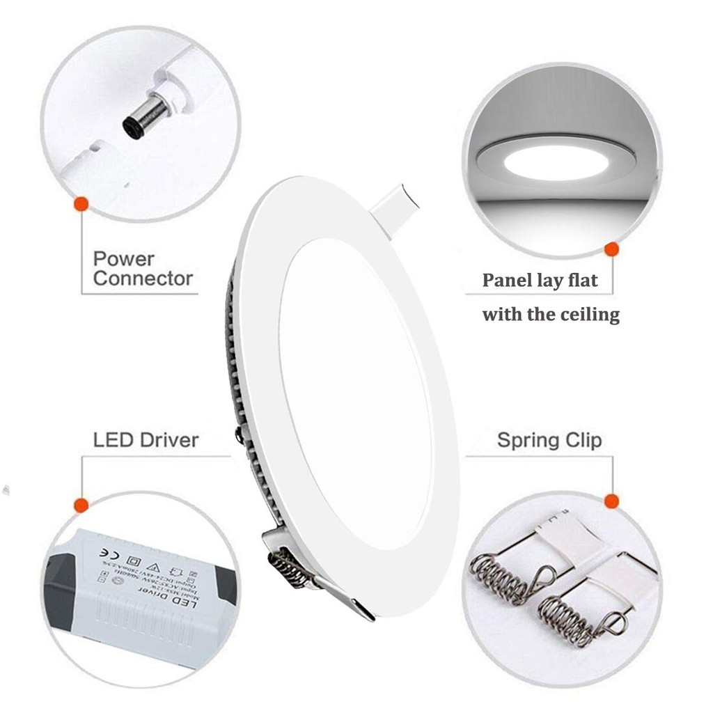 Bộ 5 đèn Led downlight âm trần siêu mỏng 12W
