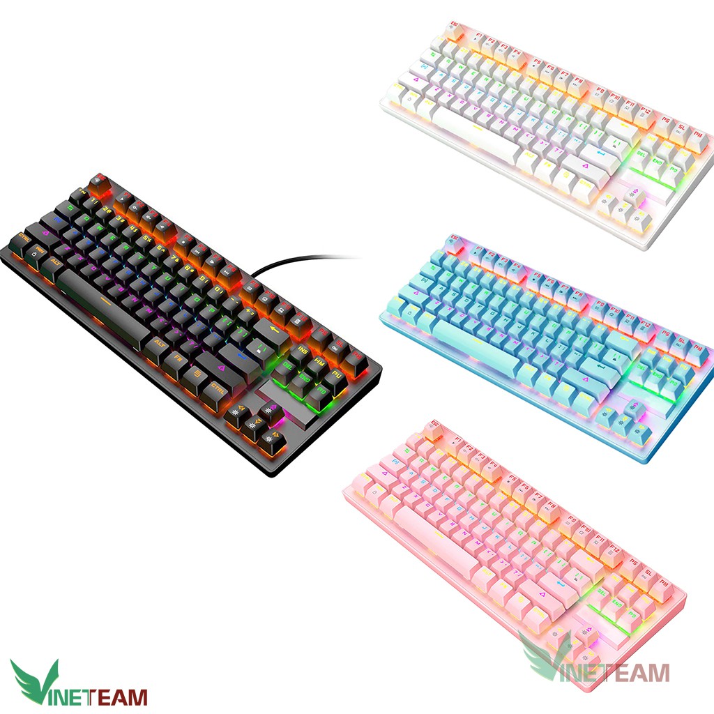 Bàn Phím Cơ Gaming Phím ZIYOULANG K2 87 Phím | Blue Switch Mechanical | Led Rainbow Nhiều Chế Độ