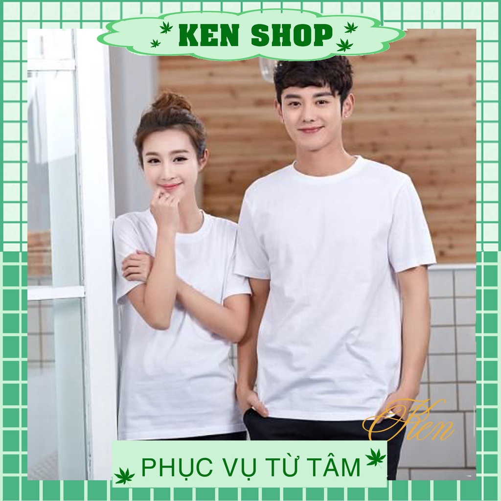 Áo thun trơn nam nữ màu trắng co big size 100kg