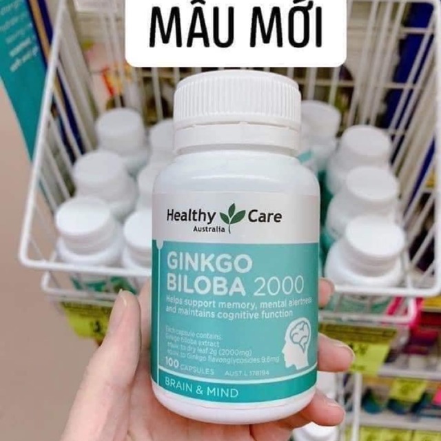 THUỐC BỔ NÃO Healthy Care Ginkgo Biloba 2000 100 viên (mẫu mới 2020)