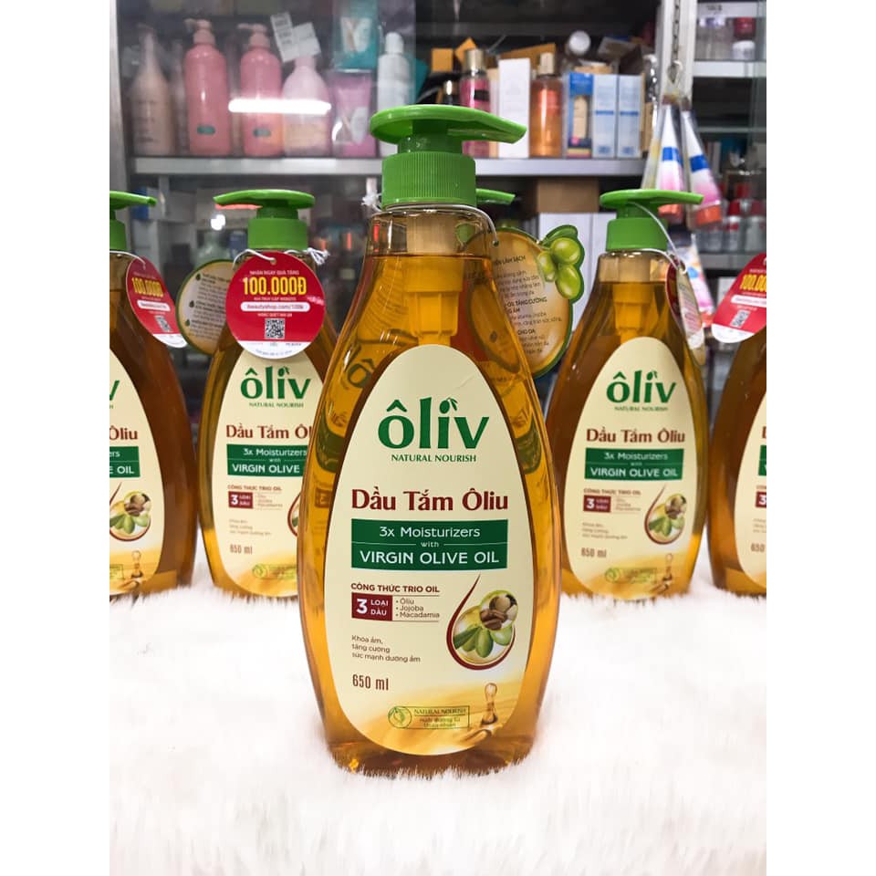 Dầu Tắm Dưỡng Da Mềm Mịn Ôliv Virgin Olive Oil Chính Hãng 650ml Mẫu Mới