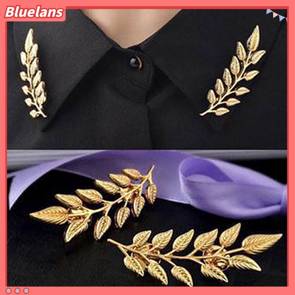 1 Cặp Ghim Cài Áo Hình Chiếc Lá Trang Trí Quần Áo Dài 48h