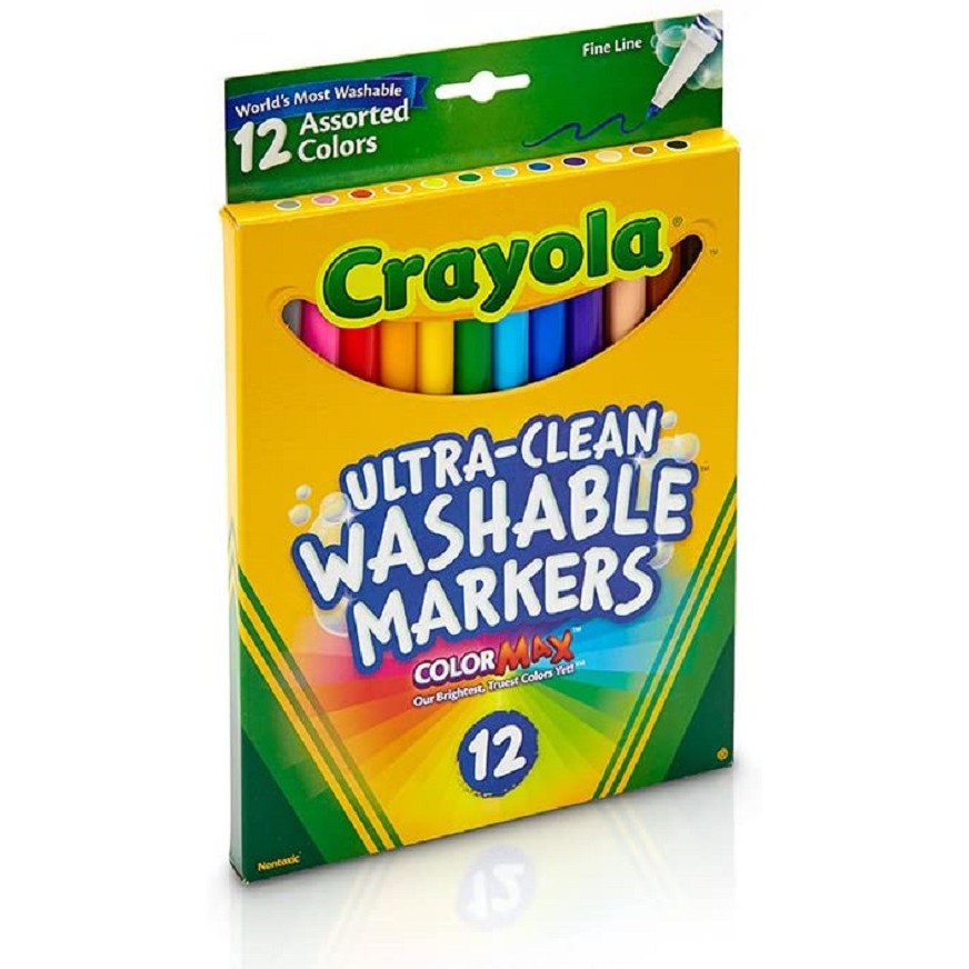 Bộ 12 Bút lông màu Crayola Tẩy rửa vượt trội, Nét mảnh - 587813