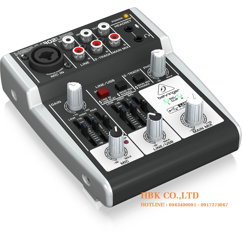 [Mã ELMALL10 giảm 10% đơn 500K] Bộ trộn âm thanh - Mixer Behringer XENYX 302USB