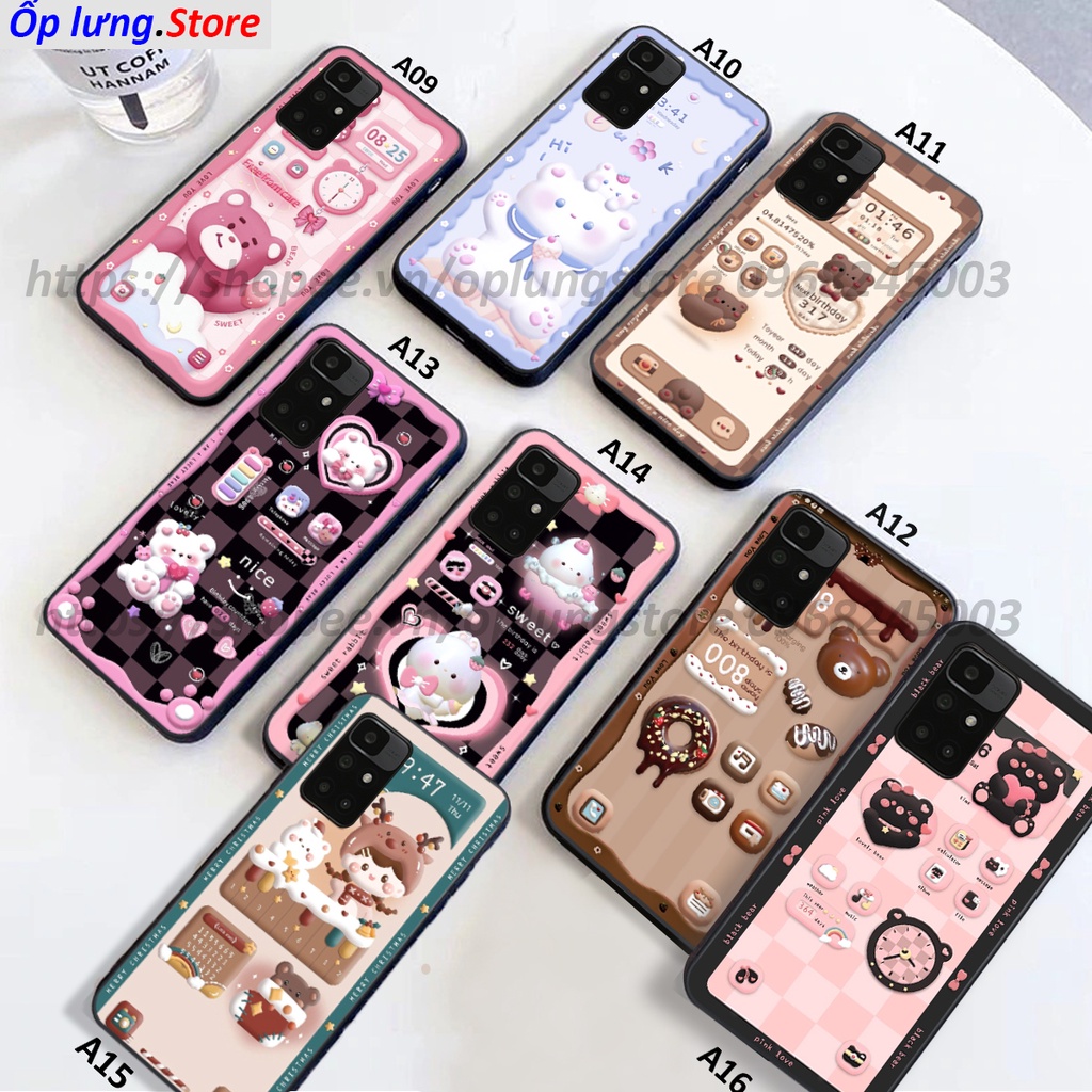 Ốp lưng Xiaomi Redmi 10 in hình 3D gấu,thỏ cute dễ thương