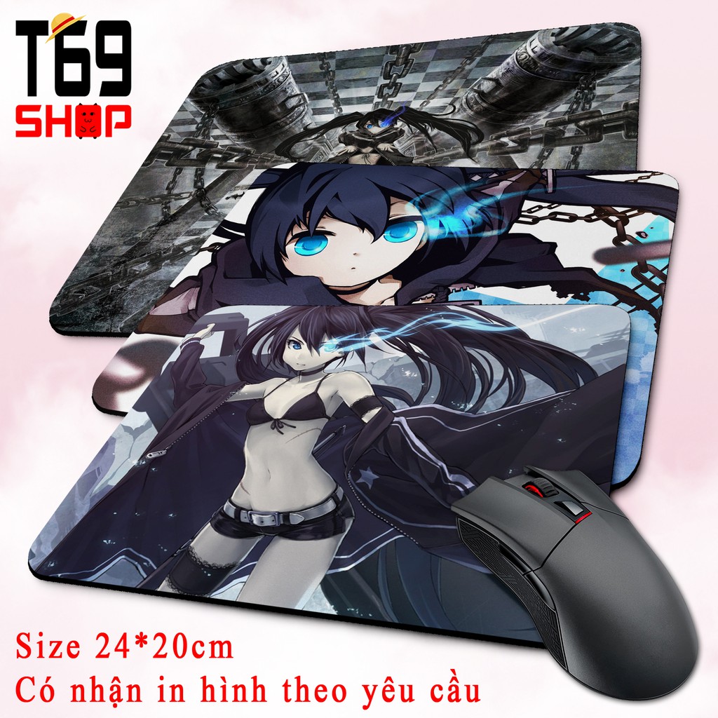 [Có nhiều mẫu] Lót chuột anime Black Rock Shooter - Size 24x20cm