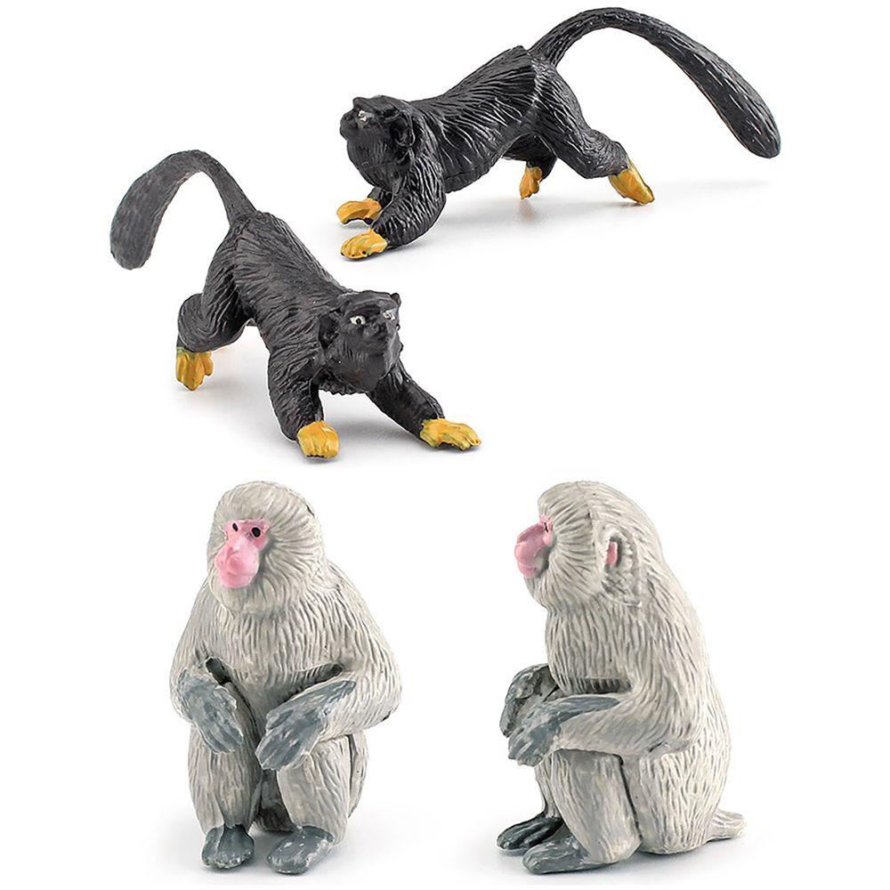 Bộ 10 Đồ trang trí Khỉ Gibbon Marmoset Bonobo Sống Động Như Thật