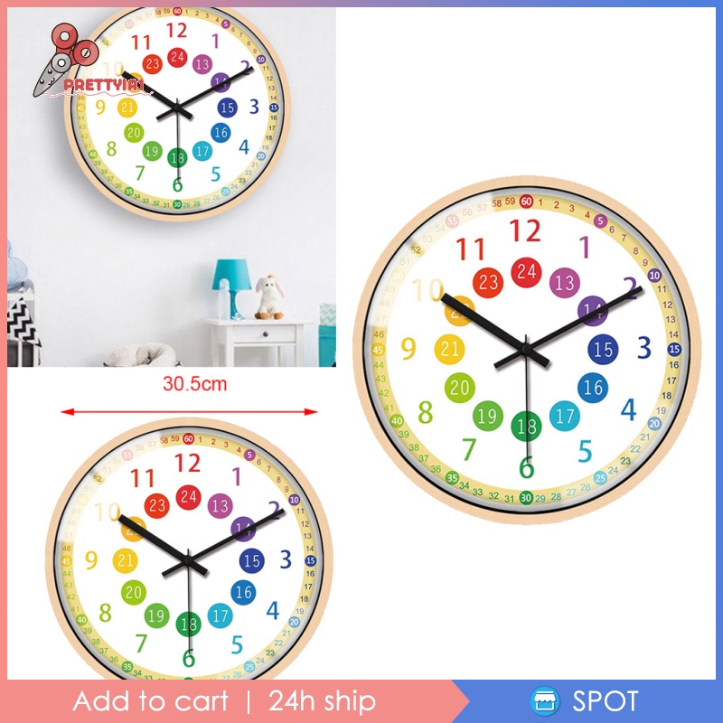 [Prettyia1] Đồng Hồ Treo Tường Chạy Pin 12 &quot;