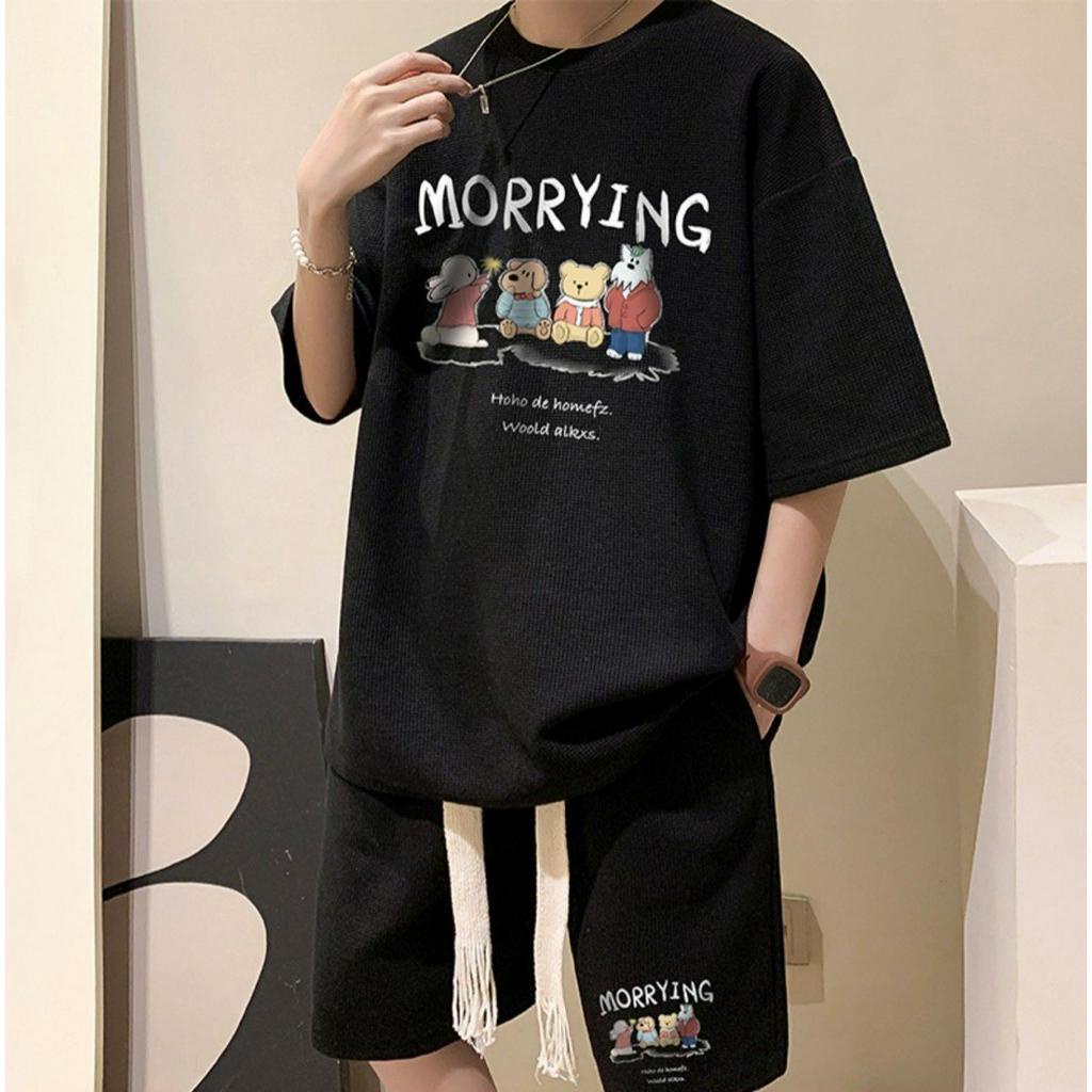 Bộ Thể Thao Nam chất xốp thoáng mát thoải mái ,co giãn in hoạt hình morring phong cách