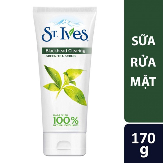 Sữa Rửa Mặt Sạch Mụn Đầu Đen St.Ives Trà Xanh (170g)