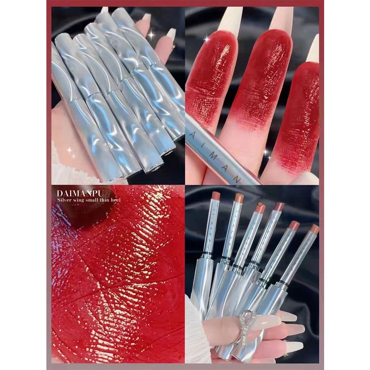 [Hàng mới về] Son môi DAIMANPU kháng nước bền màu lâu trôi vỏ màu trắng đẹp mắt | BigBuy360 - bigbuy360.vn