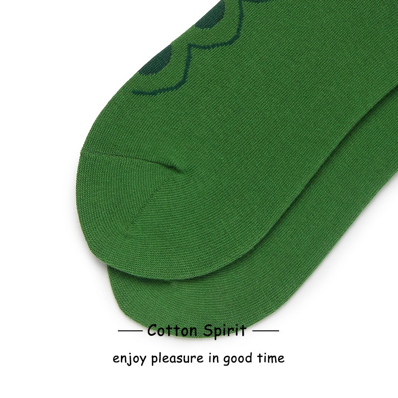 Vớ Cổ Cao Cotton Thể Thao Cá tính Nam nữ Unisex In Hình Họa Tiết Cá Sấu Phong Cách Tất Cao cổ Nam Nữ