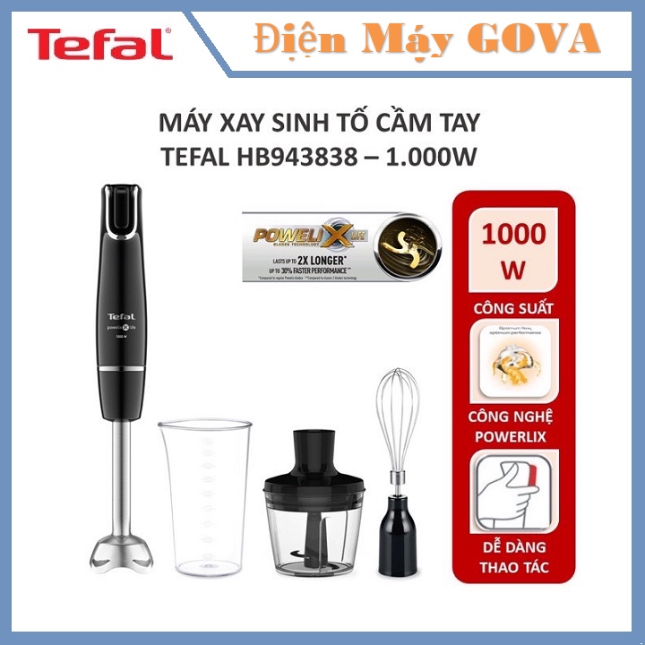 Máy xay sinh tố cầm tay Tefal HB943838 - đen, 1000W