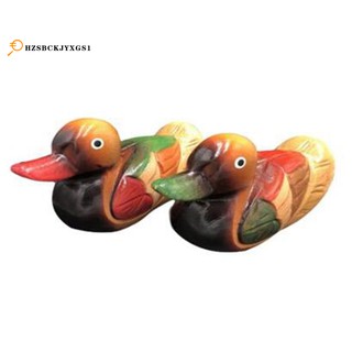 Bộ 2 mô hình vịt bằng gỗ handmade trang trí để bàn