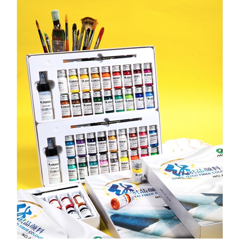 [XÓM VẼ] Bộ màu acrylic vẽ vải, vẽ giày - bộ 12/18/24/36 màu + phụ kiện