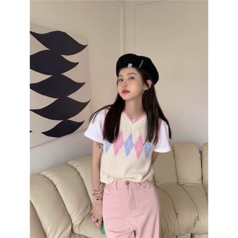 Áo GILE Nư  phong cách retro hiện đại với gam màu pastel tươi sáng
