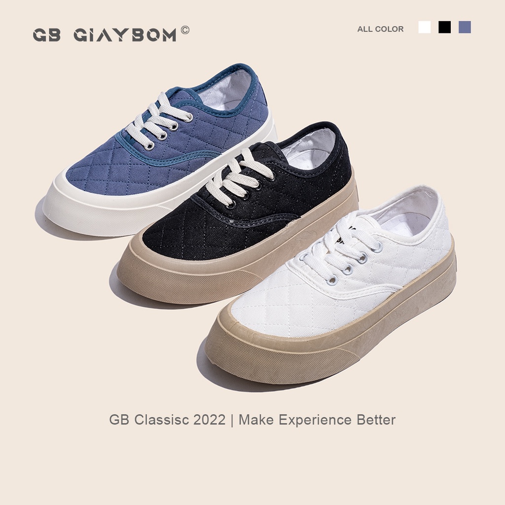 Giày Sneaker Nữ Đế Cao 3 Màu giayBOM GB Classisc B1612